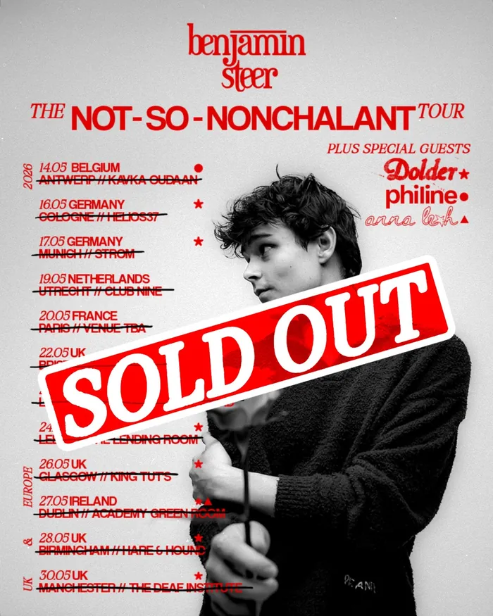 Benjamin Steer sold-out tour poster
